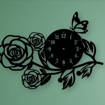 LOTUS METAL WALL CLOCK